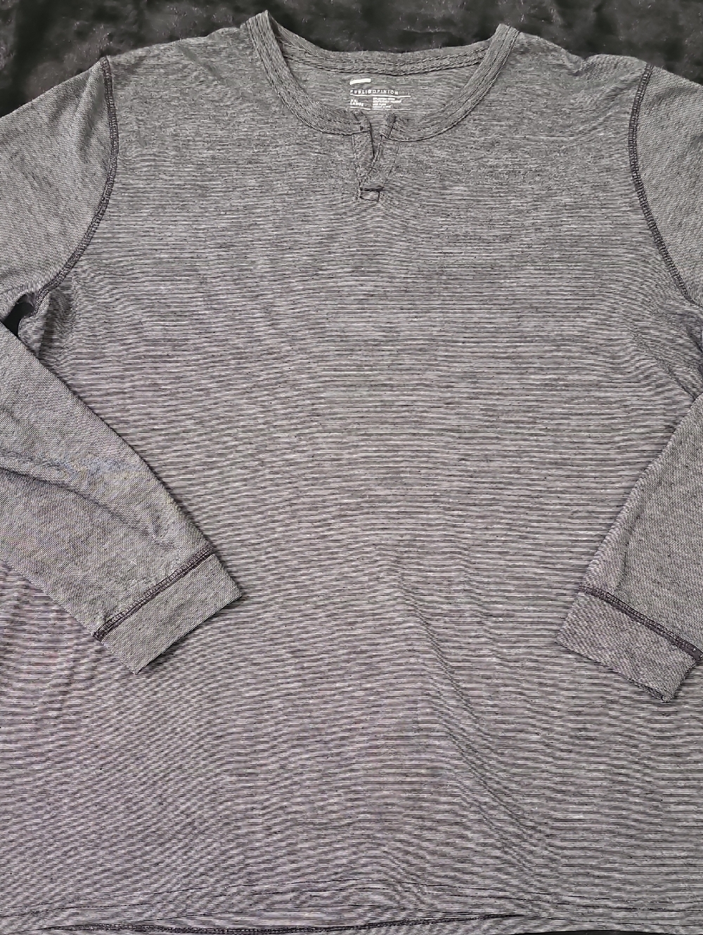 Men's Long-Sleeve Henley Shirt - Gray